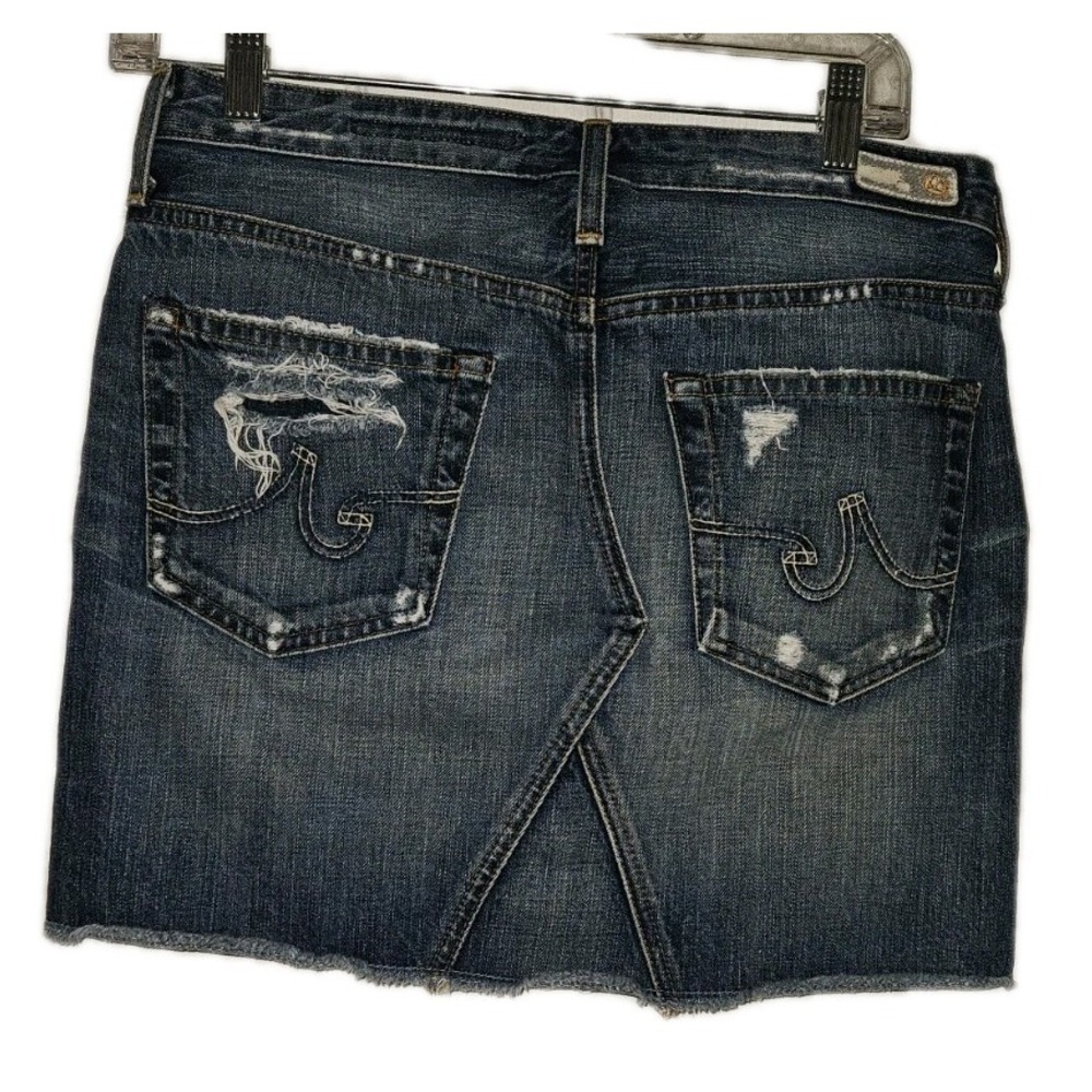 ADRIANO GOLDSCHMIED Box Vintage Skirt Mini Women's 27R Blue Denim Grunge Y2K‎ - Picture 2 of 3